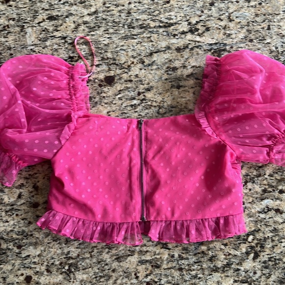 Stella Laguna Beach Cropped Tulle Ruffle Top- size Small NWT - Picture 4 of 6